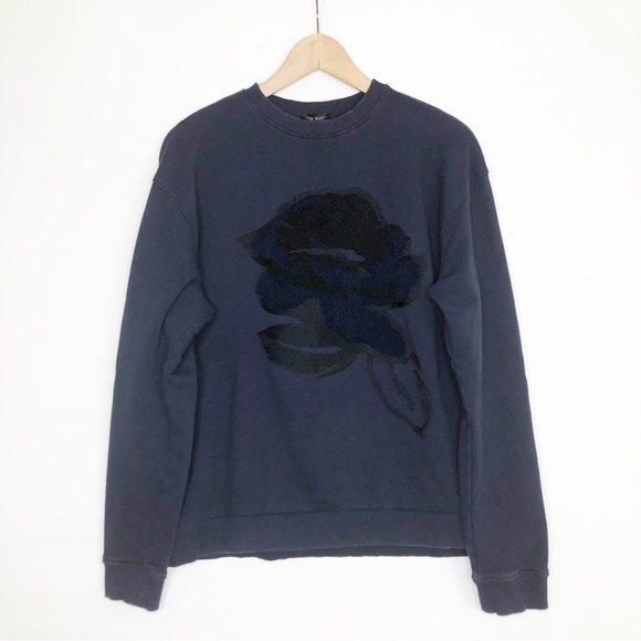 Ted, baker, navy blue graphic, print sweatshirt - Picture 1 of 11
